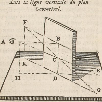 Perspective du point E (Lamy, Perspective, 1701)