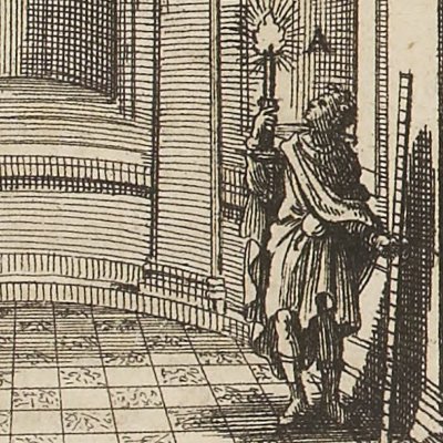 Perspective sur une surface courbe (Lamy, Perspective, 1701)