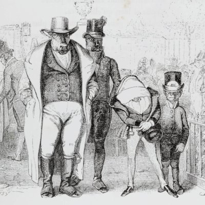 La grenouille qui se veut faire aussi grosse… (Furne 1847) - Grandville