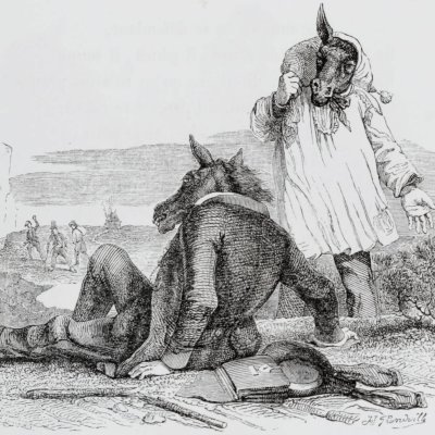Les deux mulets (Furne 1847) - Grandville