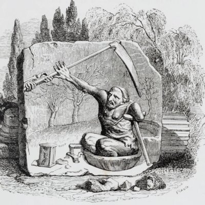La mort et le malheureux (Furne 1847) - Piaud d'après Grandville
