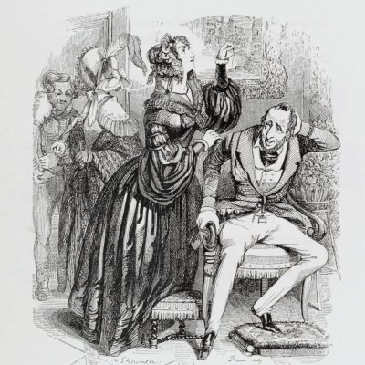 L'homme entre deux âges, & ses deux maîtresses (Furne 1847) - Piaud after Grandville