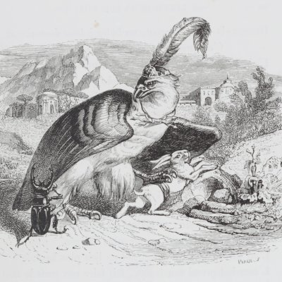 L'aigle et l'escarbot (Furne 1847) - Piaud after Grandville
