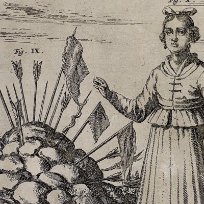 Trophée élevé en montagne, royaume de Lassa (Kircher, Chine illustrée, 1670)