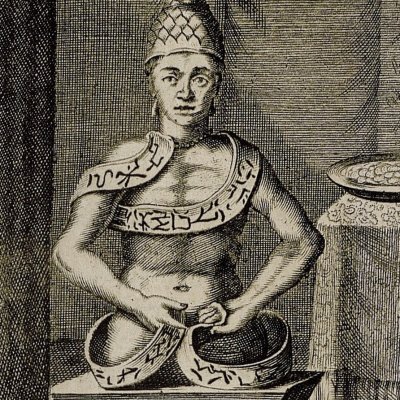 Adoration du Pagode, dieu des Indiens (Kircher, Chine illustrée, 1670, p. 177)