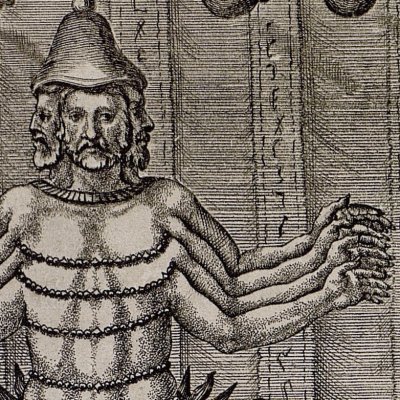 Divinité des Japonais à trois têtes (Kircher, Chine illustrée, 1670)