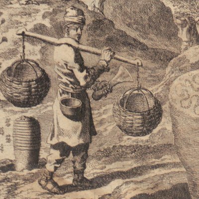 Récolte de l’ase fétide (Amœnitatum exoticarum, 1712, p.548)