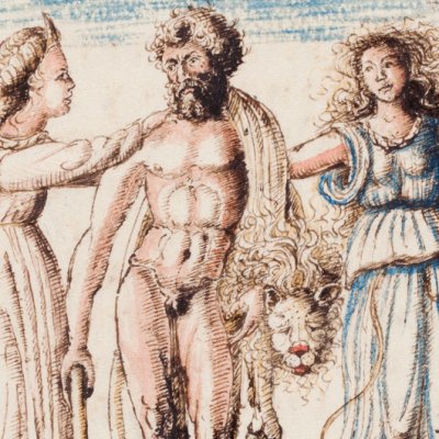 Le choix d’Hercule (Felice Feliciano, L’Antiquario, Vatican, Reg. Lat. 1388)