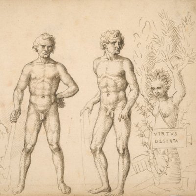 Trois figures d’Hercule, et la Vertu désertée - Peter Vischer le jeune