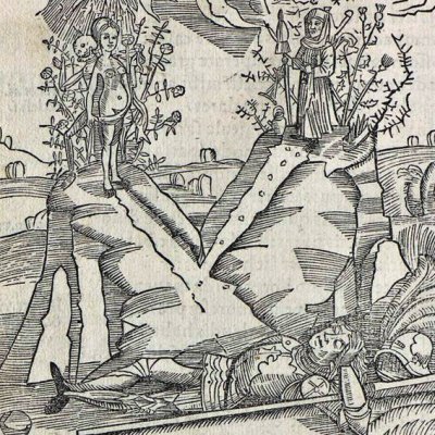 Concertatio Virtutis cum Voluptate (Brant, Stultifera navis, 1497, F130r)