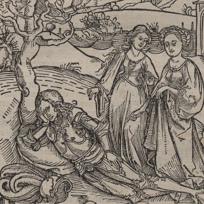 Le chevalier est rejoint par ses filles (Der Ritter von Thurn, 1493) - Dürer