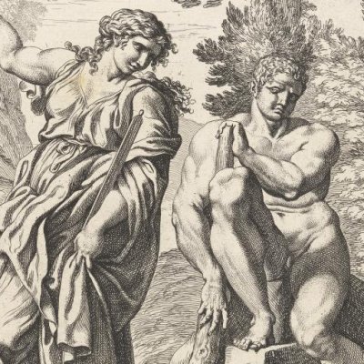 Hercule entre la Vertu et la Volupté - Pietro Aquila > Annibale Carrache