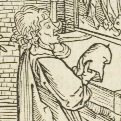 Le repentir du poète (Brant, Das Narrenschiff, Bâle, 1494, F153r)