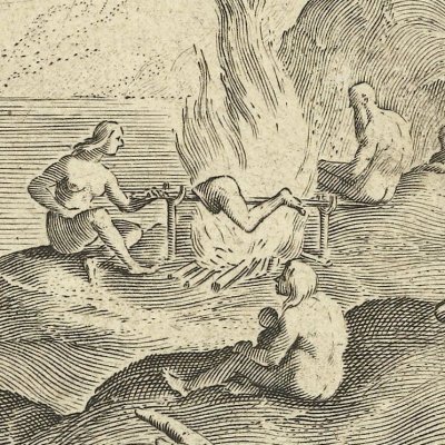 Amerigo Vespucci discovering America - Th. Galle > Jan van der Straet