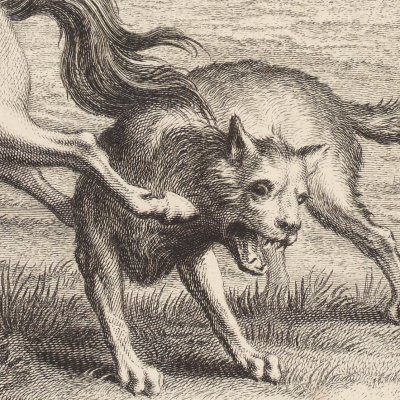 The horse and the wolf (La Fontaine, Desaint et Saillant, 1755) - Oudry