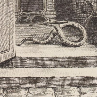 Le serpent et la lime (La Fontaine, Desaint et Saillant, 1755) - Oudry
