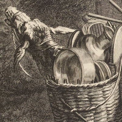 L’âne & ses maîtres, 2e planche (La Fontaine, Desaint et Saillant, 1755) - Oudry
