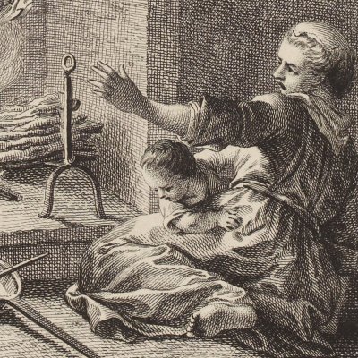 Le villageois et le serpent (La Fontaine, Desaint et Saillant, 1755) - Oudry