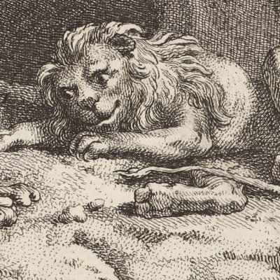 The Sick Lion and the Fox (La Fontaine, Desaint et Saillant, 1755) - Oudry