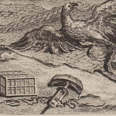 L’oiseleur, l’autour & l’alouette (La Fontaine, Desaint & Saillant 1755) - Oudry