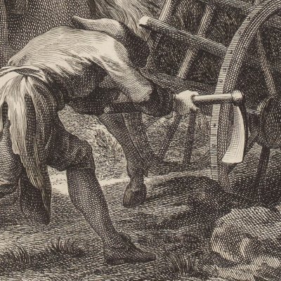 The mired cart driver (La Fontaine, Desaint et Saillant, 1755) - Oudry