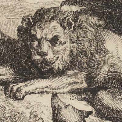 Le lion, le loup et le renard (La Fontaine, Desaint et Saillant, 1755) - Oudry