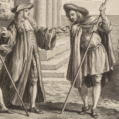 L’huître et les plaideurs (La Fontaine, Desaint et Saillant, 1755) - Oudry
