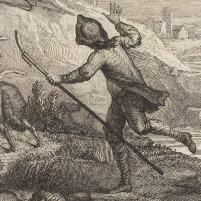 Le berger et son troupeau (La Fontaine, Desaint et Saillant, 1755) - Oudry