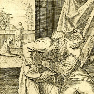 Vieillard corrompant une jeune femme (Lascivie) - Carrache