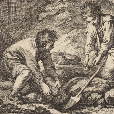 L’enfouisseur et son compère (La Fontaine, Desaint et Saillant, 1755) - Oudry