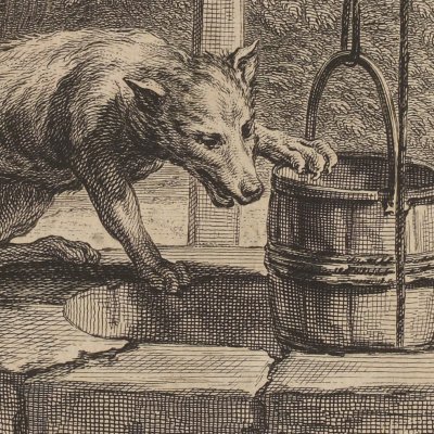 Le loup et le renard. Fable 210 (La Fontaine, Desaint et Saillant, 1755) - Oudry