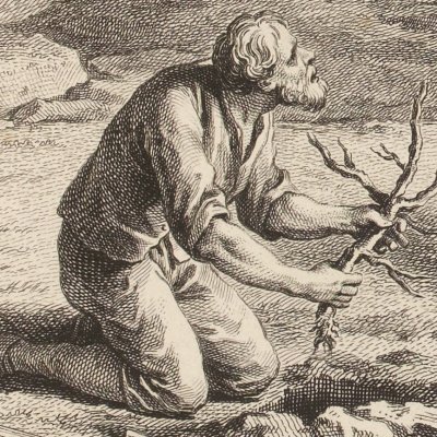 Le vieillard & les 3 jeunes hommes (La Fontaine, Desaint&Saillant, 1755) - Oudry
