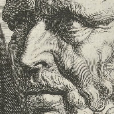 Portrait de Sénèque en buste (O.C. de Sénèque, 3e éd. Juste Lipse, 1652) - d’après Rubens