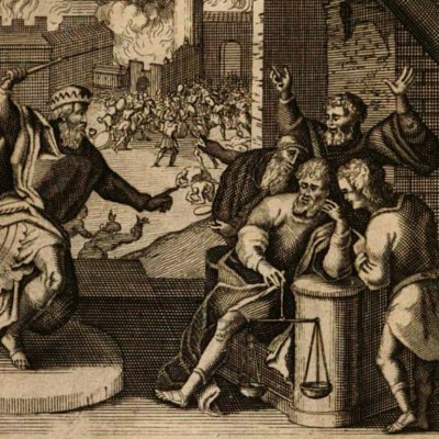 Frontispice (J. Esprit, La Fausseté des vertus humaines, Amsterdam, Roger, 1709)