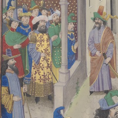 Hérode accueille Pilate à Jérusalem (David Aubert, Croniques abregies…)