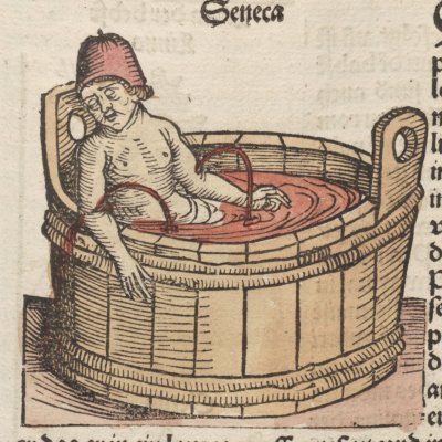 La mort de Sénèque (Chronique de Nuremberg) - Wohlgemut/Pleydenwurff