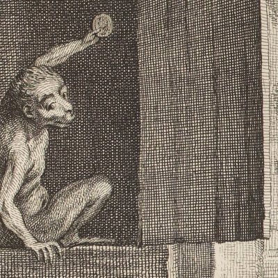 Le thésauriseur et le singe (La Fontaine, Desaint et Saillant, 1755) - Oudry