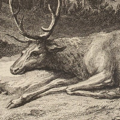 Le cerf malade (La Fontaine, Desaint et Saillant, 1755) - Oudry