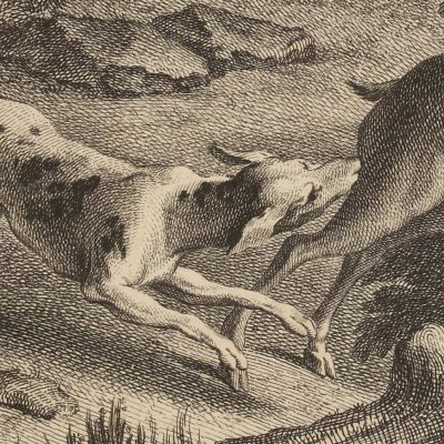 Le corbeau, la gazelle… (La Fontaine, Desaint et Saillant, 1755) - Oudry