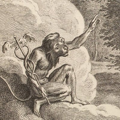 L’éléphant & le singe de Jupiter (La Fontaine, Desaint & Saillant, 1755) - Oudry