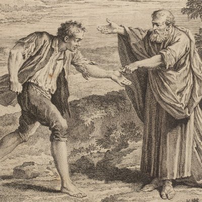 Un fou et un sage (La Fontaine, Desaint et Saillant, 1755) - Oudry