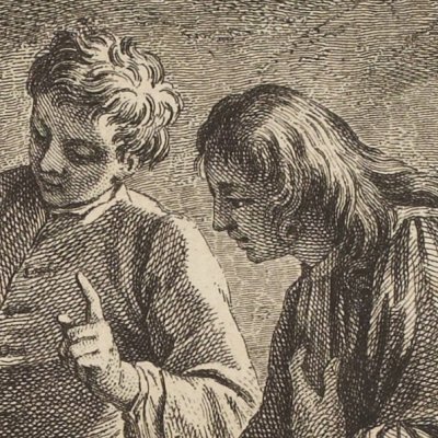 Le juge arbitre, l’hospitalier et le solitaire (La Fontaine, Desaint et Saillant, 1755) - Oudry