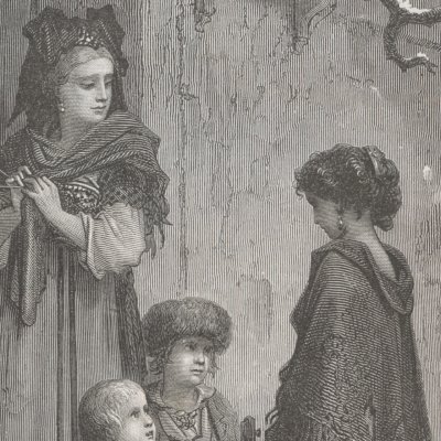  The Cicada and the Ant (Fables de La Fontaine, Hachette, 1867) - Doré