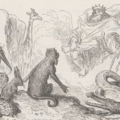 La besace (Fables de La Fontaine, Hachette, 1868) - Doré