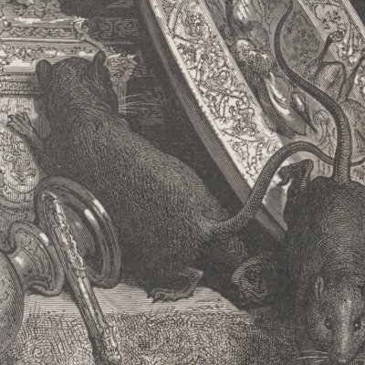 Le rat de ville & le rat des champs (Fables de La Fontaine Hachette 1868) - Doré