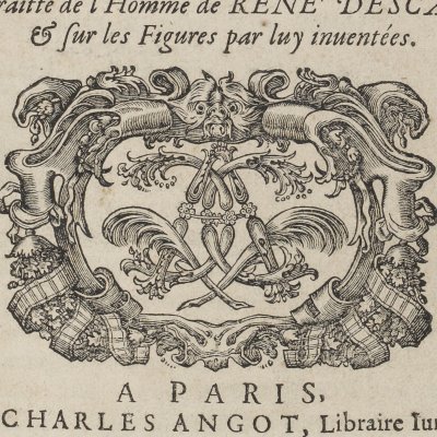 Vignette de la page de titre (Descartes, De l’Homme, 1664)