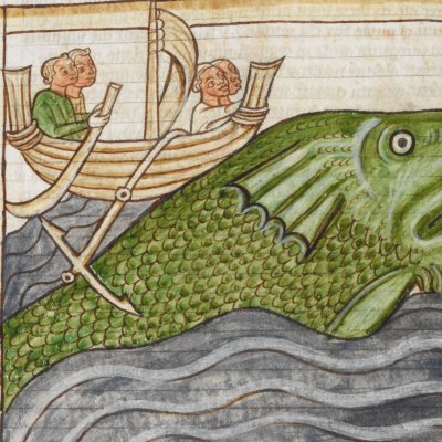 Chasse à la baleine (Bestiaire Harley 3244, F60v)