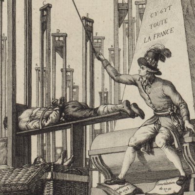 Robespierre guillotinant le bourreau après avoir fait guillotiner tous les Français