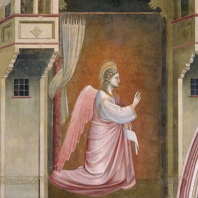 Annonciation sous le trône de Dieu : Gabriel - Giotto