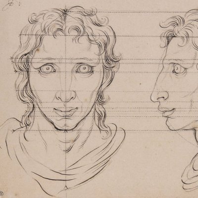 Deux têtes physiognomoniques inspirées par le cheval - Le Brun